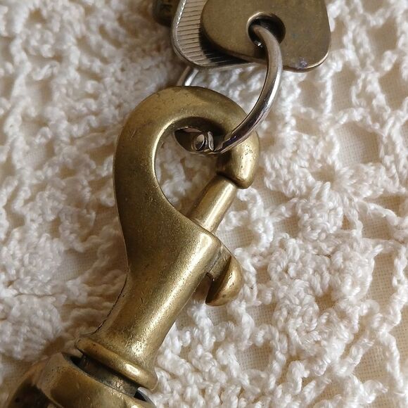 Vintage 3" Solid Brass Heavy Swivel Lobster Hook Spring Clasp with KEYS - Picture 9 of 11